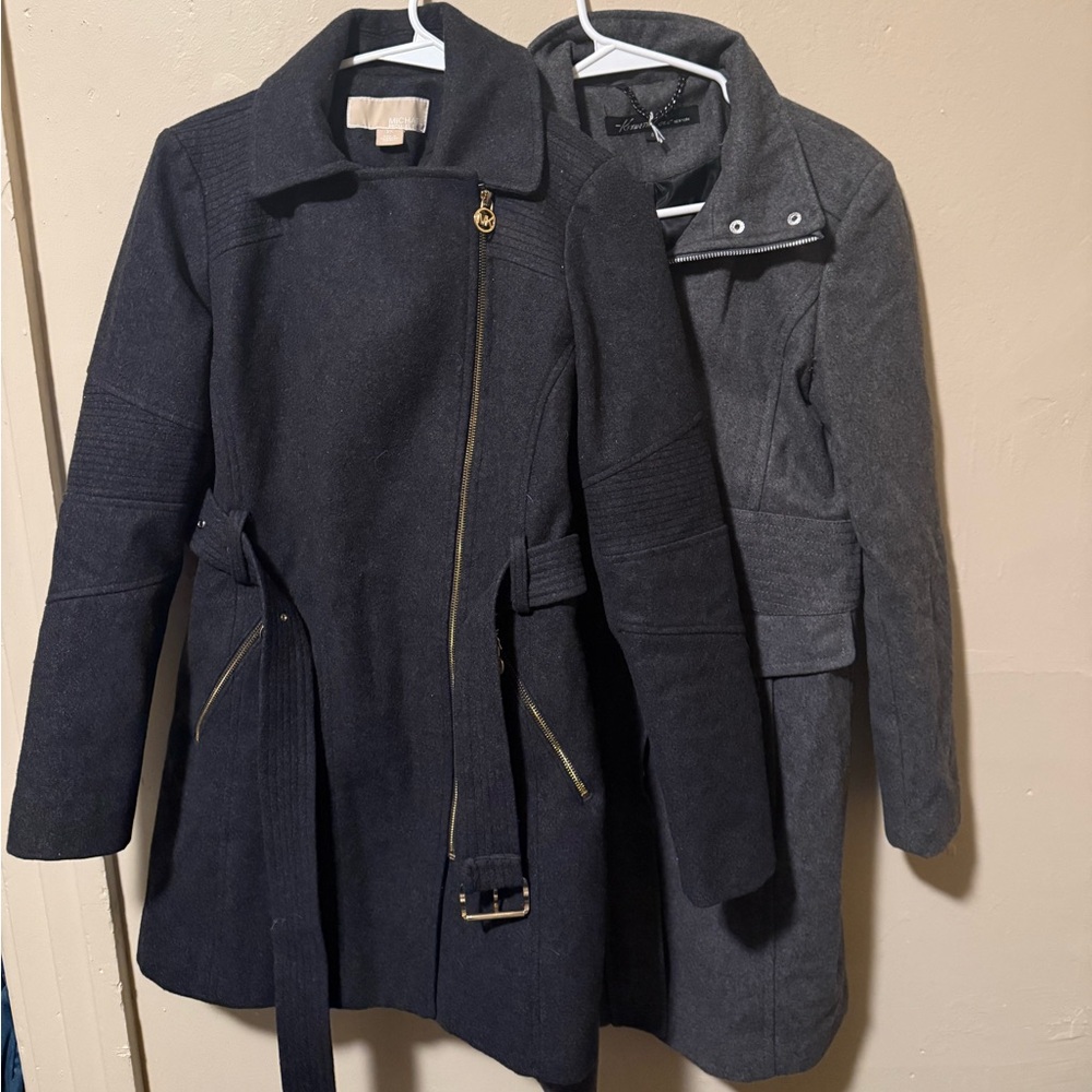 Lot of one MICHAEL KORS Zip-Up Belted Wool Coat
And Kenneth Cole New York
